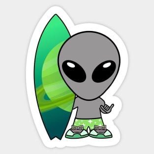 Surfboard Alien Sticker